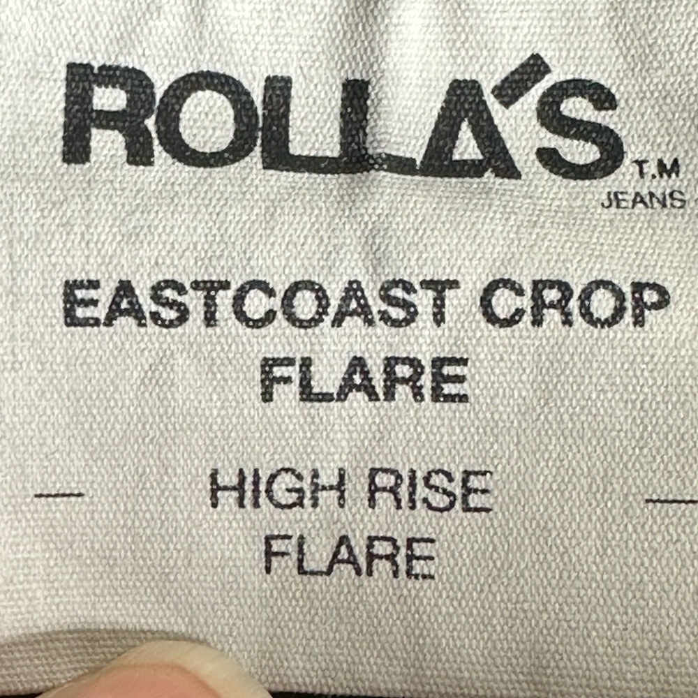 Rollas Eastcoast Flare Wide Leg Crop Jeans Womens Vintage Washed Black - Picture 11 of 13